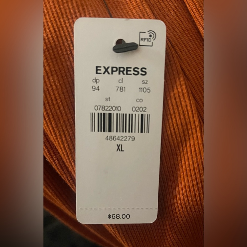 Express Sleeveless Button-Down Dress in Rust - Picture 6 of 7